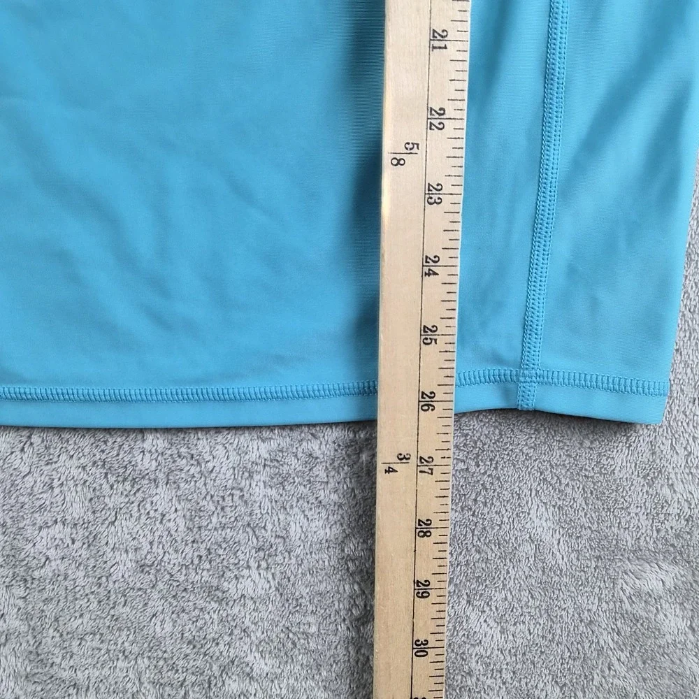 SeaHawaii Monskin Rashguard Medium Blue Hooded Short Sleeve Turtle Beach Surfer